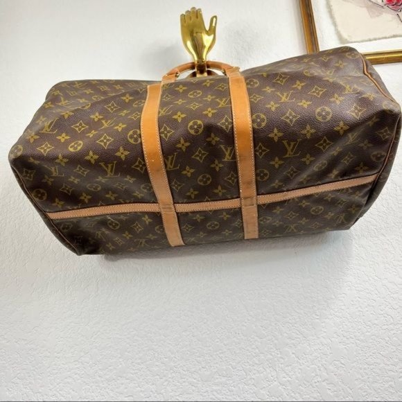 LV Louis Vuitton VTG Keepall 50 Carry On Luggage Bag Talon Clip Slide Lock - Picture 8 of 15